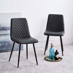 Eastcote White 150cm Dining Table & 4x Ripley Dining Chairs Grey - thumbnail 3