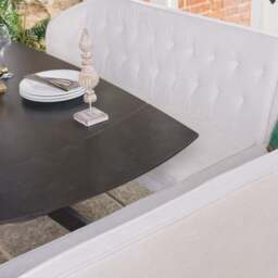 Saturn Dark Grey Motion Table with LHF Frampton Corner Bench - White - thumbnail 3