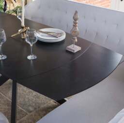 Saturn Dark Grey Motion Table with LHF Frampton Corner Bench - White - thumbnail 5