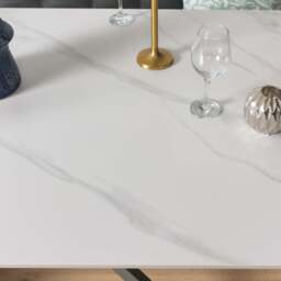 Saturn 150cm Dining Table White & Rubix Corner Bench in Grey - thumbnail 3
