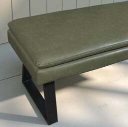 Soho 200cm Dining Table with Industrial Corner Bench & Bench Seat in Olive - thumbnail 3