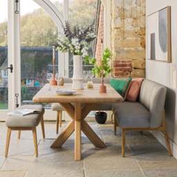 Fairmile 200cm Dining Table with Fairmile Corner Bench & Low Bench - RHF - thumbnail 1
