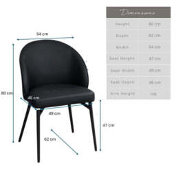 Jupiter Dining Chair in Black (Set of 2) - thumbnail 6