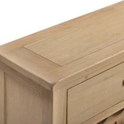 Tetbury Wine Console Table With Shelf in Natural Oak - thumbnail 4