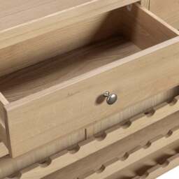 Tetbury Wine Console Table With Shelf in Natural Oak - thumbnail 6