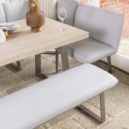 Neptune 150cm Dining Table with LHF Corner Bench & 137cm Low Bench - Misty - thumbnail 5