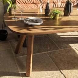 Ashmore 200cm Dining Table with Industrial Corner Bench - Tan - thumbnail 4