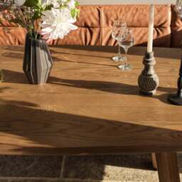 Ashmore 200cm Dining Table with Industrial Corner Bench - Tan - thumbnail 5
