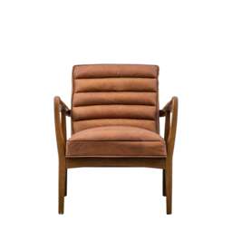 Datsun Armchair Vintage Brown Leather - thumbnail 5