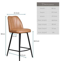 Walton Bar Stool - Spice Tan - thumbnail 6