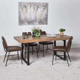 Adelaide 180cm Dining Table & 4 Digby Dining Chairs - Brown - thumbnail 2