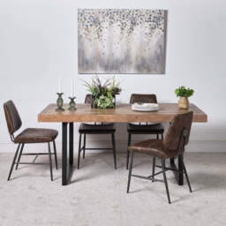 Adelaide 180cm Dining Table & 4 Digby Dining Chairs - Brown - thumbnail 1