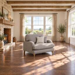 Eastbourne Snuggler in Grey with Grey Stripe Cushions - thumbnail 1