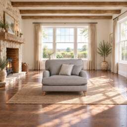 Eastbourne Snuggler in Grey with Grey Stripe Cushions - thumbnail 2