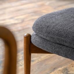 Datsun Footstool Charcoal Boucle - thumbnail 4