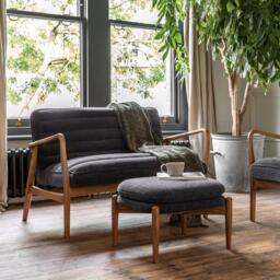 Datsun Footstool Charcoal Boucle - thumbnail 2