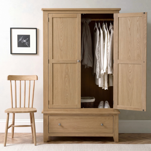 Tetbury Double Wardrobe in Natural Oak - image 1