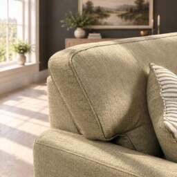 Eastbourne 3 Seater Sofa in Olive with Olive Stripe Cushions - thumbnail 5