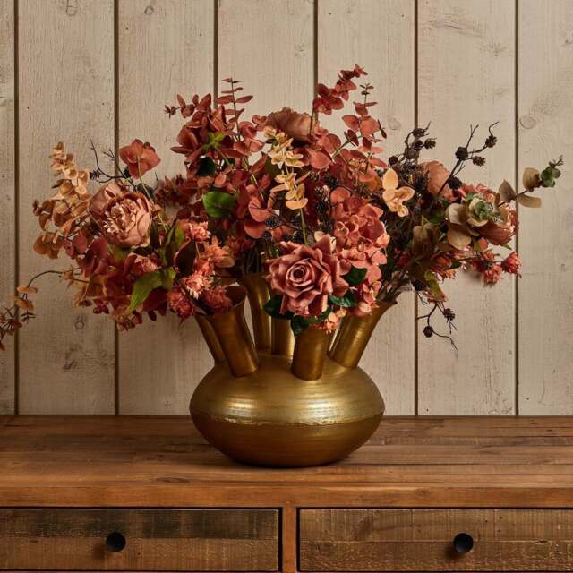 Aluminium Dome Vase in Shiny Brass Finish - Small - image 1
