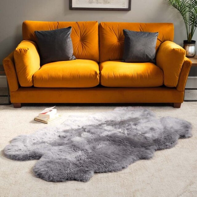 New Zealand Extra-Large Steel Sheepskin Rug - 110cm x 180cm - image 1