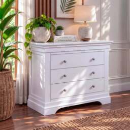 Provence 3 drawer chest in white - thumbnail 1