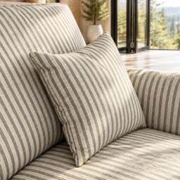 Eastbourne Armchair in Olive Stripe with Olive Stripe Cushion - thumbnail 4