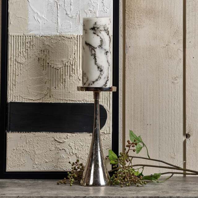Conical Candle Stand in Nickel - Large - image 1