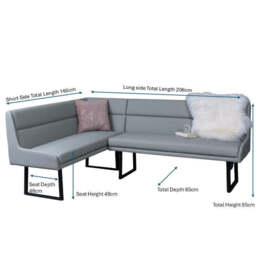Jupiter Corner Bench in Light Grey RHF - thumbnail 5