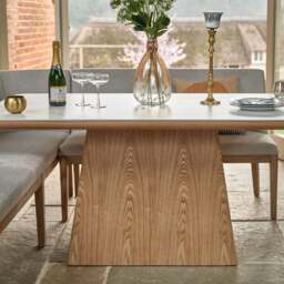 Sutton 160cm Dining Table - Ash with Hampton Corner Bench in Grey RHF - thumbnail 6