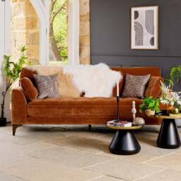 Hartpury 3 Seater Sofa in Rust - thumbnail 1
