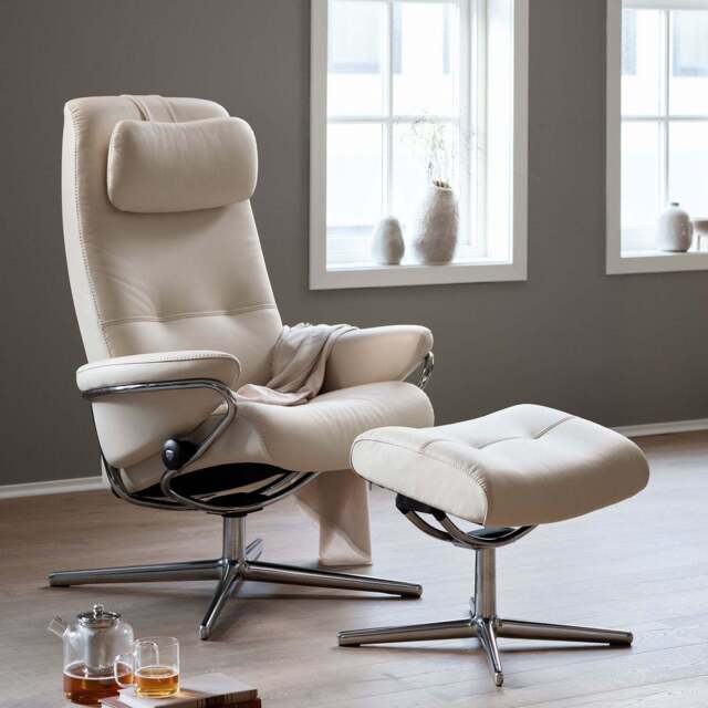 Stressless Berlin High Back Recliner with Cross Base - Stressless Fabrics - image 1