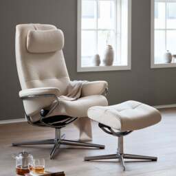 Stressless Berlin High Back Recliner with Cross Base - Stressless Fabrics - thumbnail 1