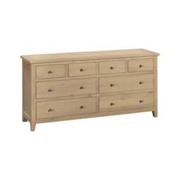 Tetbury 8 Drawer Wide Chest in Natural Oak - thumbnail 3