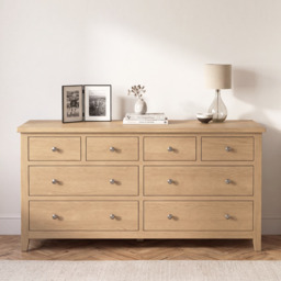 Tetbury 8 Drawer Wide Chest in Natural Oak