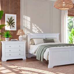 Provence Double Bedframe in white - thumbnail 1
