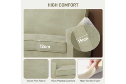Modern Velvet Two-Seater Sofa - Tufted Settee with Wooden Legs - thumbnail 8
