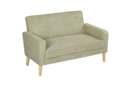 Modern Velvet Two-Seater Sofa - Tufted Settee with Wooden Legs - thumbnail 5