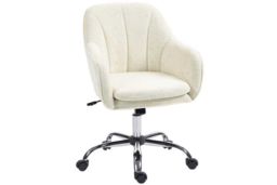 Velvet-Feel Ergonomic Office Chair - Adjustable Height, Swivel, Steel Frame, Supportive Tub Design - thumbnail 5