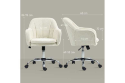 Velvet-Feel Ergonomic Office Chair - Adjustable Height, Swivel, Steel Frame, Supportive Tub Design - thumbnail 7