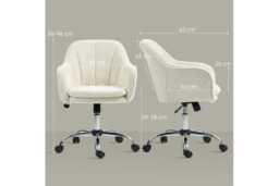 Velvet-Feel Ergonomic Office Chair - Adjustable Height, Swivel, Steel Frame, Supportive Tub Design - thumbnail 3
