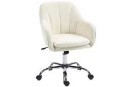 Velvet-Feel Ergonomic Office Chair - Adjustable Height, Swivel, Steel Frame, Supportive Tub Design