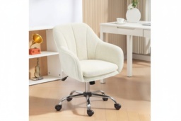 Velvet-Feel Ergonomic Office Chair - Adjustable Height, Swivel, Steel Frame, Supportive Tub Design - thumbnail 2