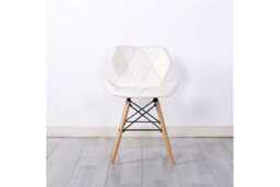 Simpa Elegant Millmead Faux Leather White Dining Chairs - Scandi Style, Solid Beech Wood, Padded Comfort - thumbnail 1