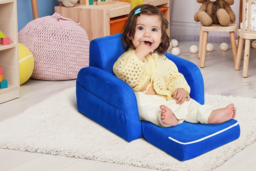 2 in 1 Sofa Chair for Kids in Pink and Blue - thumbnail 6