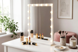 Hollywood Style Rectangular LED Lighted Makeup Mirror with Touch Control - thumbnail 6