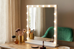 Hollywood Style Rectangular LED Lighted Makeup Mirror with Touch Control - thumbnail 3