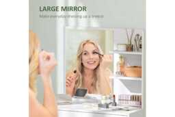 Contemporary Bedroom Dressing Table with Mirror & Large Storage - Minimalist Vanity Desk - thumbnail 4