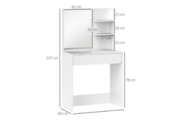 Contemporary Bedroom Dressing Table with Mirror & Large Storage - Minimalist Vanity Desk - thumbnail 7