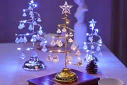 Luxury Crystal LED Christmas Tree Table Lamp - Battery Operated, Modern Festive Lighting (3 Sizes, Warm or Cool White) - thumbnail 3