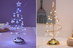 Luxury Crystal LED Christmas Tree Table Lamp - Battery Operated, Modern Festive Lighting (3 Sizes, Warm or Cool White) - thumbnail 6